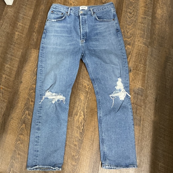 AGOLDE Button Fly, High Waisted, straight leg stretch Jeans SZ 30 - Picture 1 of 10